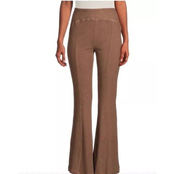 Area Stars Ribbed Flared Brown Pants Size M - Picture 1 of 12